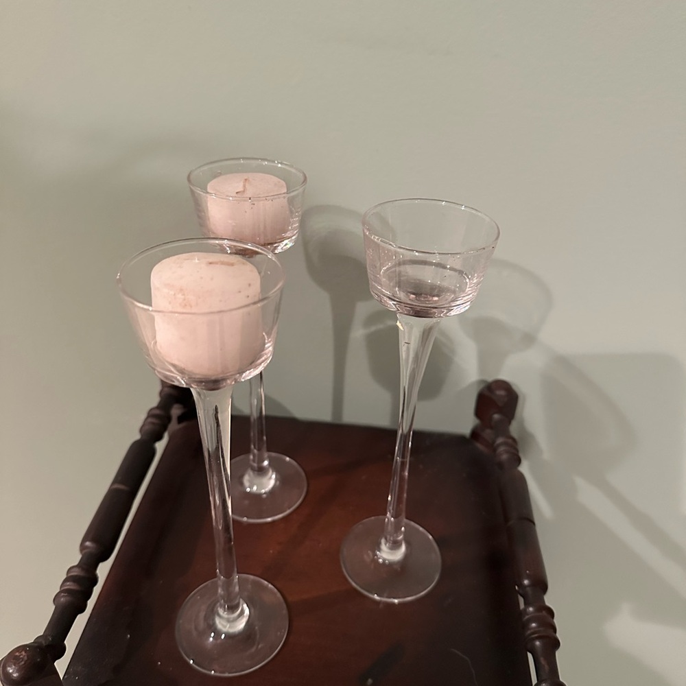 Elegant Glass Candle Holders